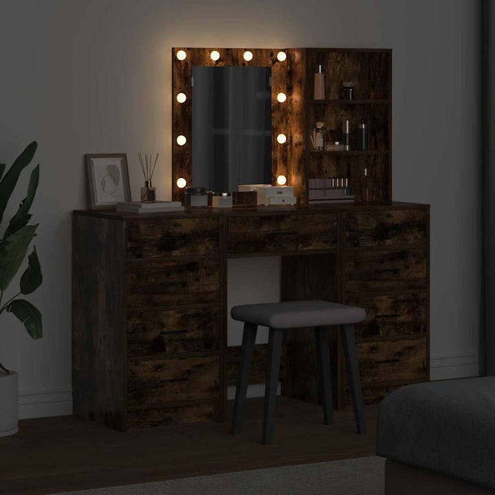 Klædeskab med hylde 3 pcs Brun 40 x 41 x 135 cm Konstrueret træ