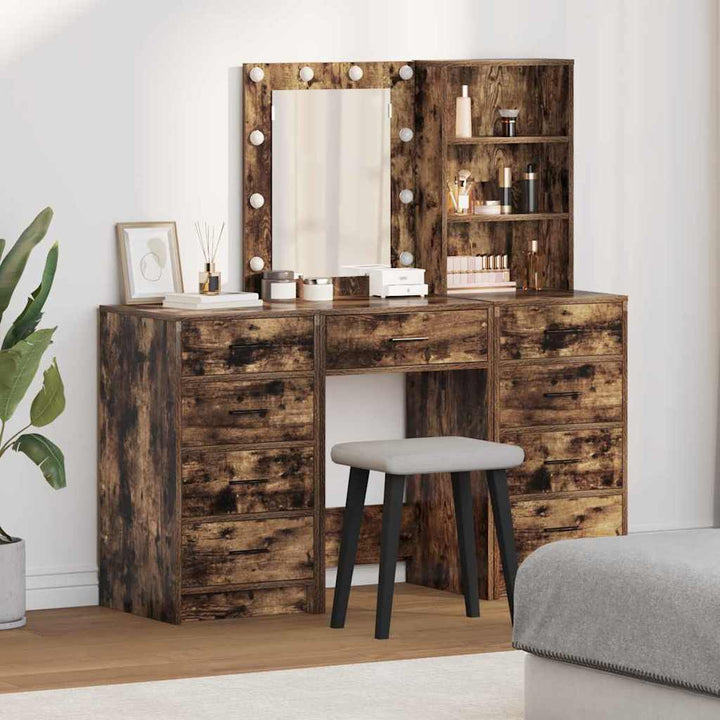 Klædeskab med hylde 3 pcs Brun 40 x 41 x 135 cm Konstrueret træ