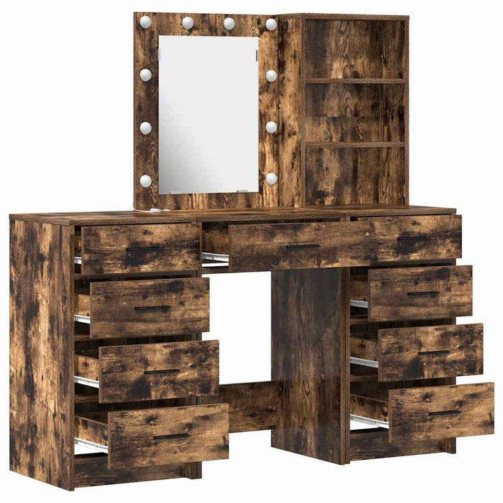 Klædeskab med hylde 3 pcs Brun 40 x 41 x 135 cm Konstrueret træ