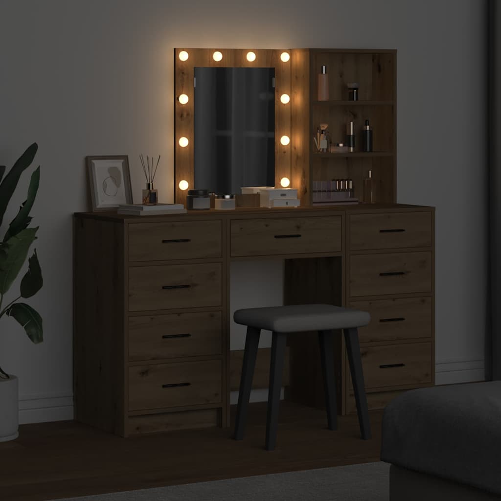 Klædeskab med hylde 3 pcs Brun 40 x 41 x 135 cm Konstrueret træ