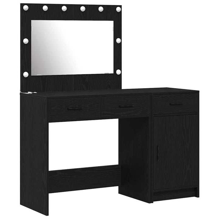 Klædeskab med skuffe 2 pcs Sort 40 x 41 x 75 cm Konstrueret træ