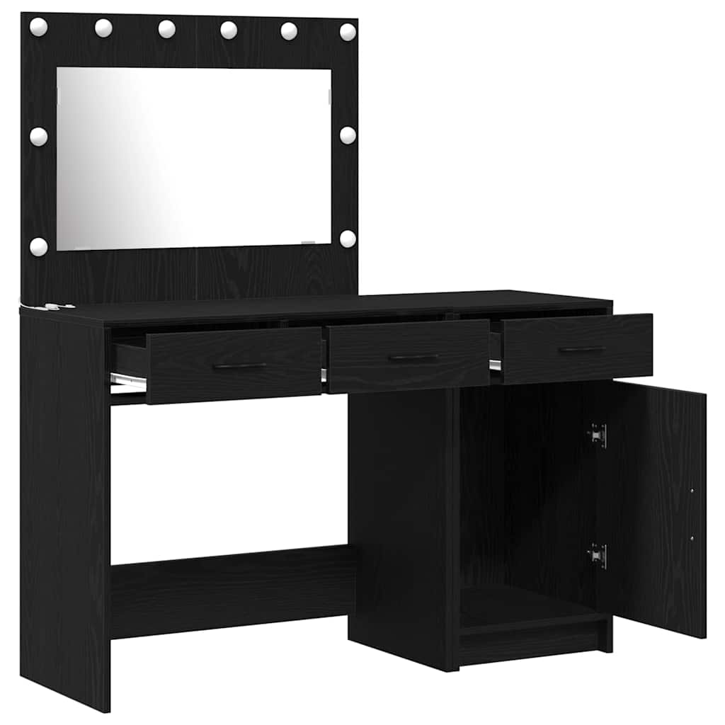 Klædeskab med skuffe 2 pcs Sort 40 x 41 x 75 cm Konstrueret træ