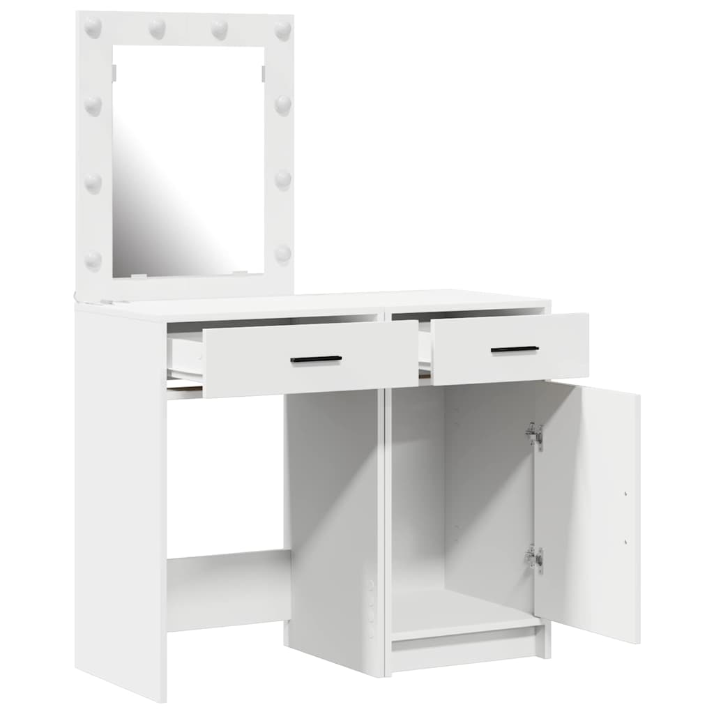 Klædeskab med dør 2 pcs Hvid 50 x 41 x 135 cm Konstrueret træ