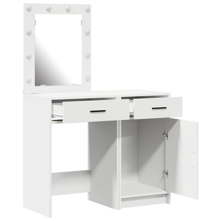 Klædeskab med dør 2 pcs Hvid 50 x 41 x 135 cm Konstrueret træ