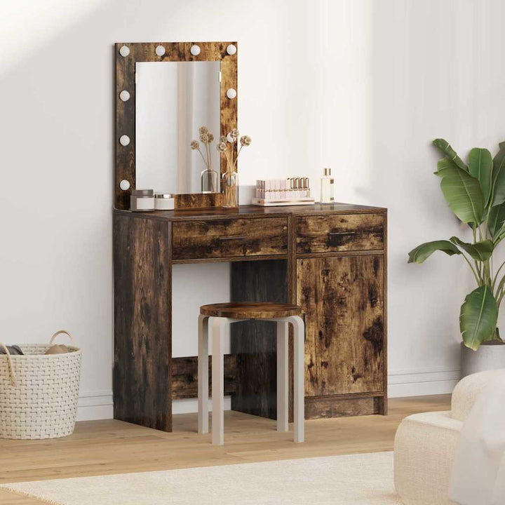Klædeskab med dør 2 pcs Brun 50 x 41 x 135 cm Konstrueret træ