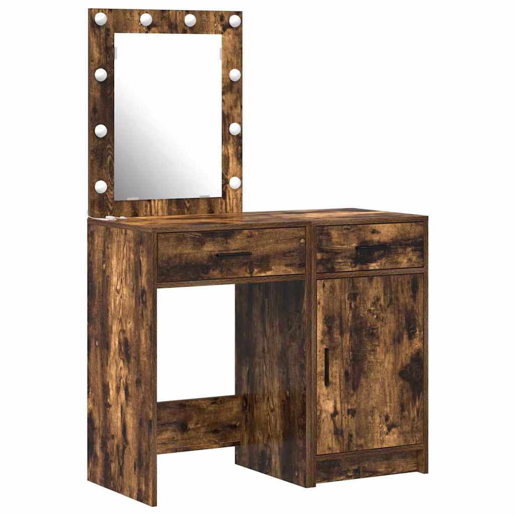 Klædeskab med dør 2 pcs Brun 50 x 41 x 135 cm Konstrueret træ