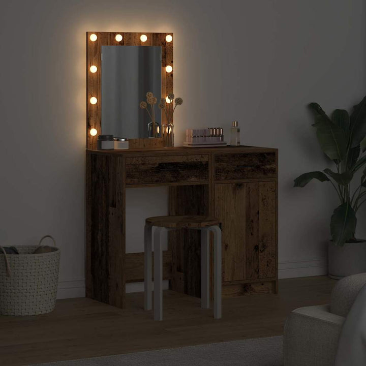 Klædeskab med dør 2 pcs Brun 50 x 41 x 135 cm Konstrueret træ