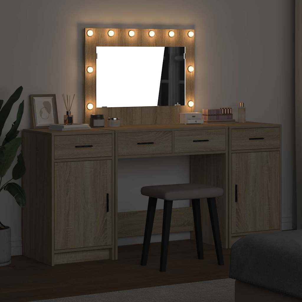 Klædeskab med skuffe 3 pcs Brun 40 x 41 x 75 cm Konstrueret træ
