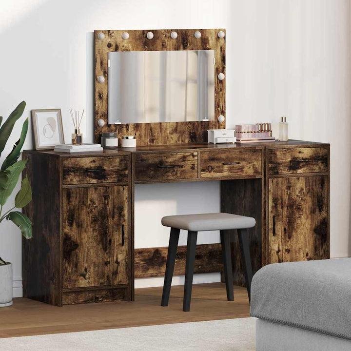 Klædeskab med skuffe 3 pcs Brun 40 x 41 x 75 cm Konstrueret træ