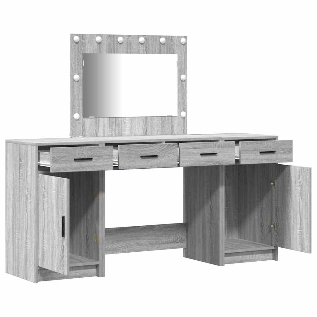 Klædeskab med skuffe 3 pcs Grå 40 x 41 x 75 cm Konstrueret træ