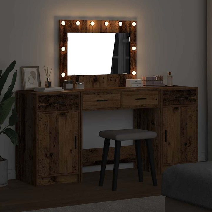 Klædeskab med skuffe 3 pcs Brun 40 x 41 x 75 cm Konstrueret træ