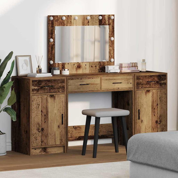 Klædeskab med skuffe 3 pcs Brun 40 x 41 x 75 cm Konstrueret træ
