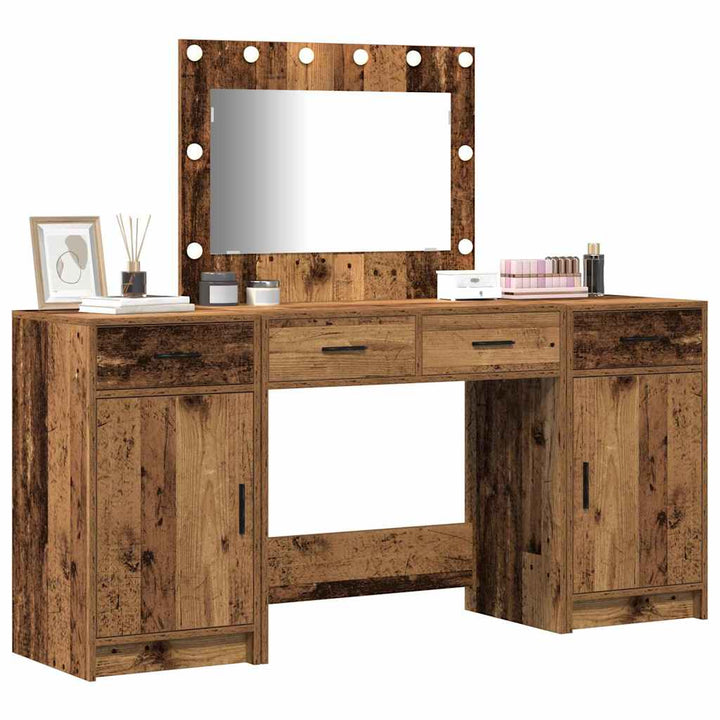 Klædeskab med skuffe 3 pcs Brun 40 x 41 x 75 cm Konstrueret træ