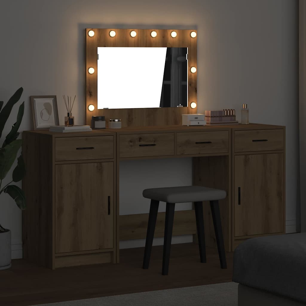 Klædeskab med skuffe 3 pcs Brun 40 x 41 x 75 cm Konstrueret træ