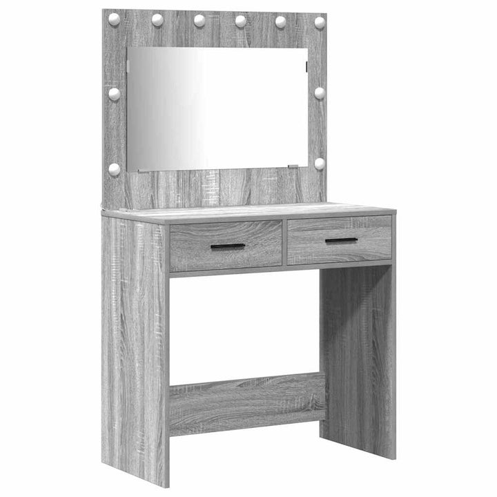 Klædeskab med dør 2 pcs Grå 78.5 x 41 x 135 cm Konstrueret træ