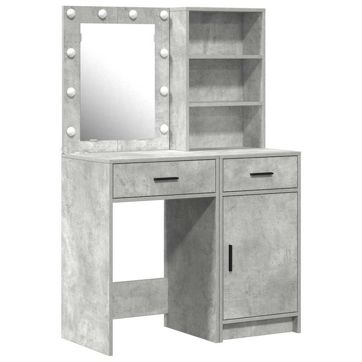 Makeupbord Sæt 2 pcs Beton Grå 50 x 41 x 135 cm Konstrueret træ