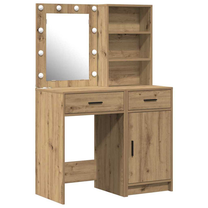 Makeupbord Sæt med skuffe 2 pcs artisan eg 50 x 41 x 135 cm