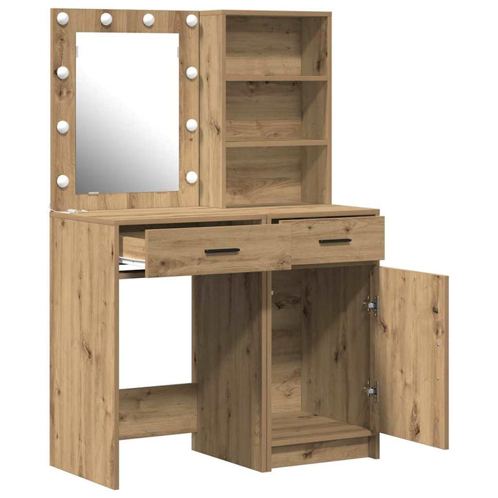 Makeupbord Sæt med skuffe 2 pcs artisan eg 50 x 41 x 135 cm