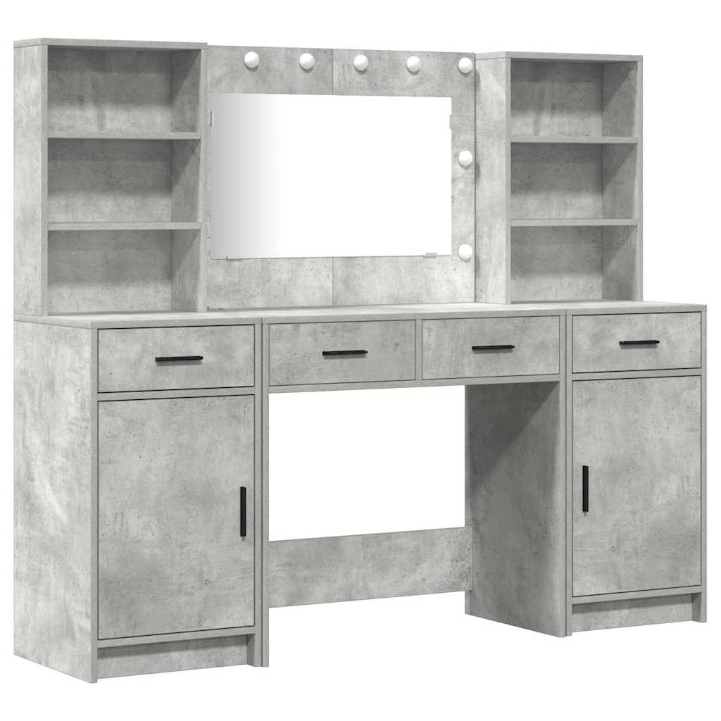 Makeupbord Sæt med skuffe 3 pcs Beton Grå 78.5 x 41 x 135 cm