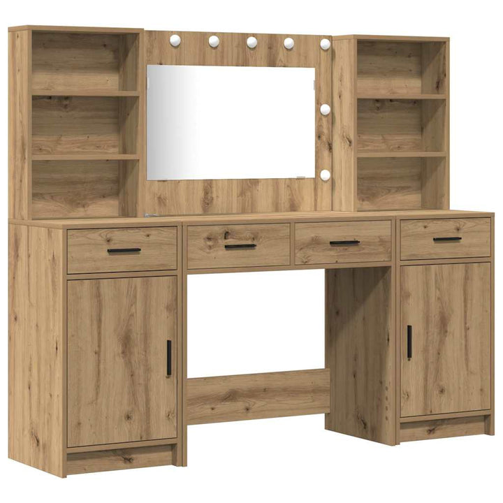 Makeupbord Sæt med skuffe 3 pcs artisan eg 78.5 x 41 x 135 cm