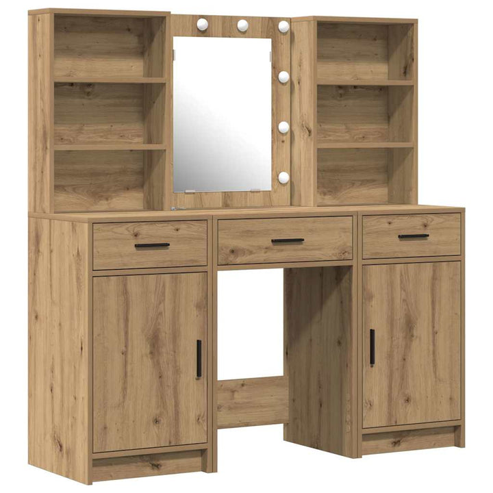 Makeupbord Sæt med skuffe 3 pcs artisan eg 50 x 41 x 135 cm