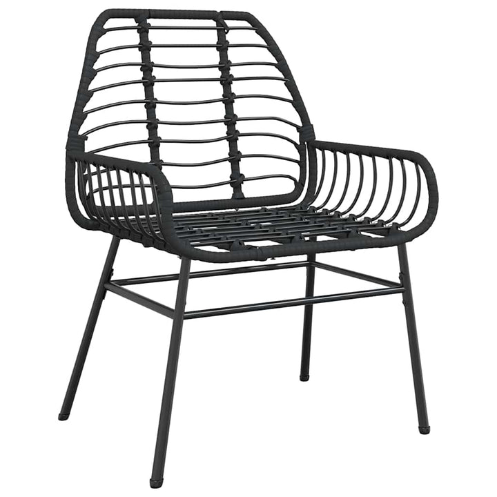 3 dele spisebordssæt til haven polyrattan glas sort