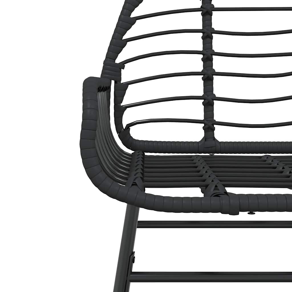 3 dele spisebordssæt til haven polyrattan glas sort