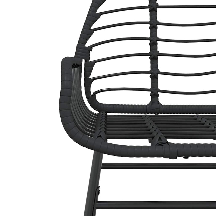 3 dele spisebordssæt til haven polyrattan glas sort