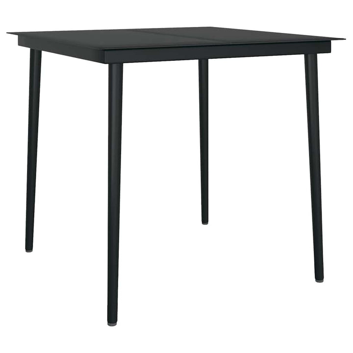 3 dele spisebordssæt til haven polyrattan glas sort