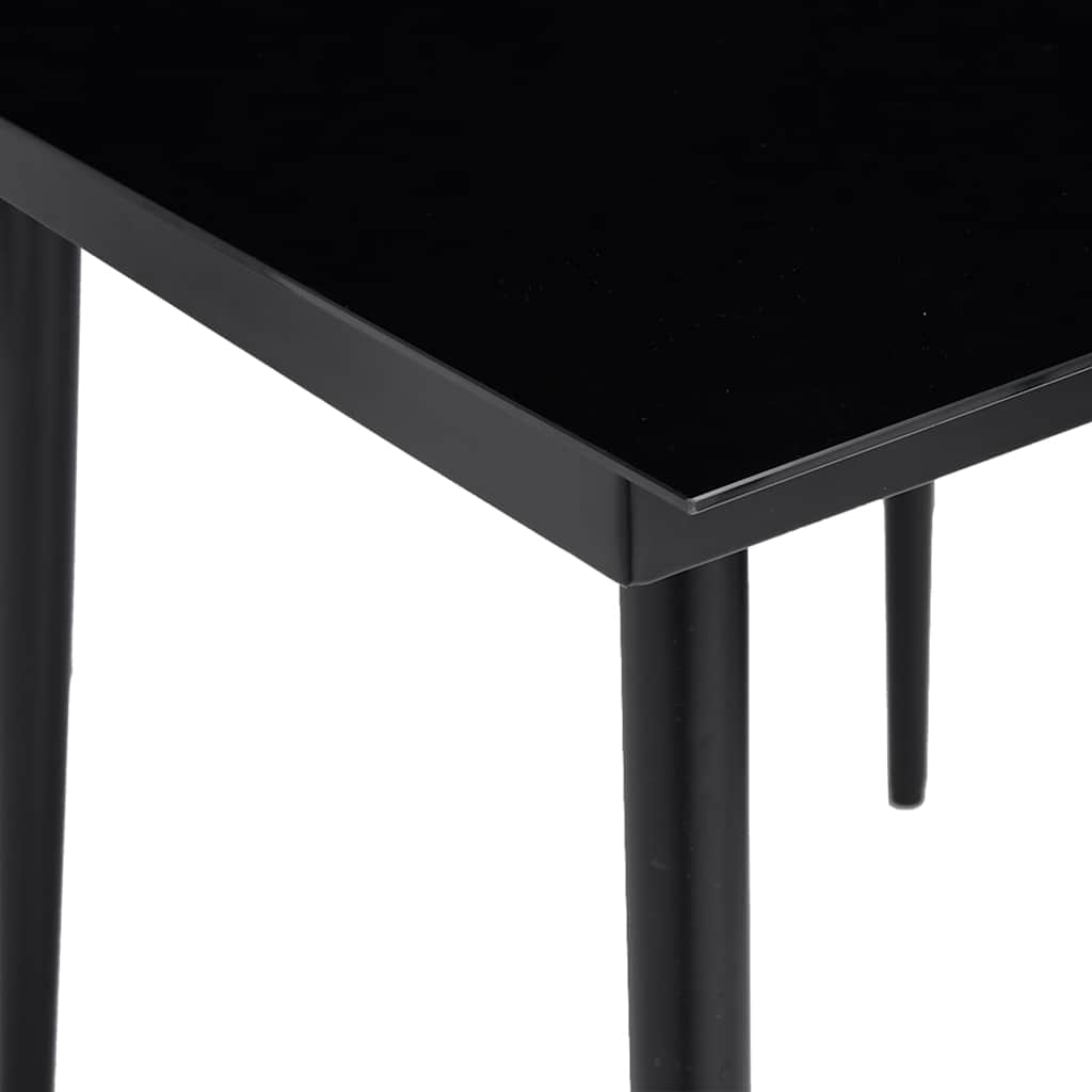 3 dele spisebordssæt til haven polyrattan glas sort