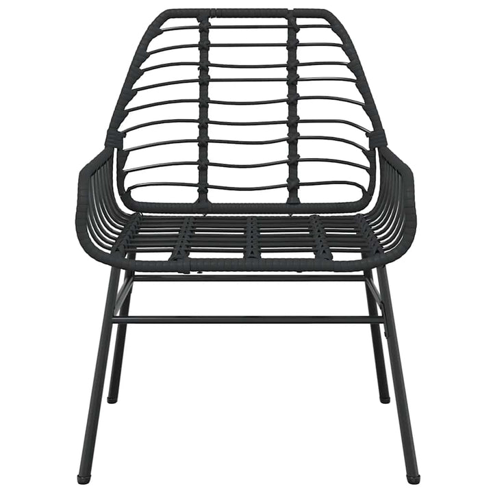 5 dele spisebordssæt til haven polyrattan glas sort
