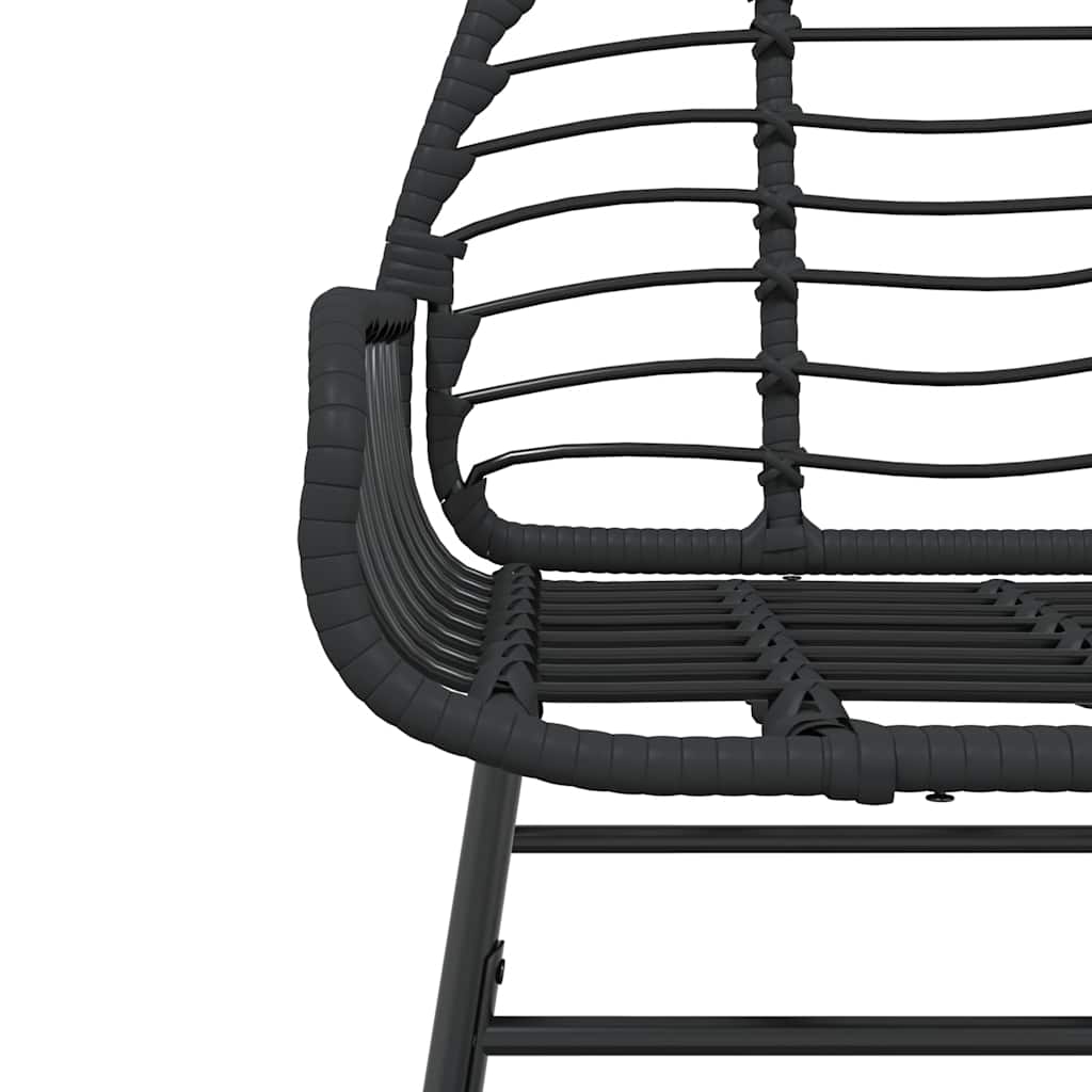 5 dele spisebordssæt til haven polyrattan glas sort
