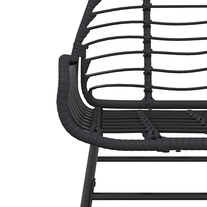 5 dele spisebordssæt til haven polyrattan glas sort