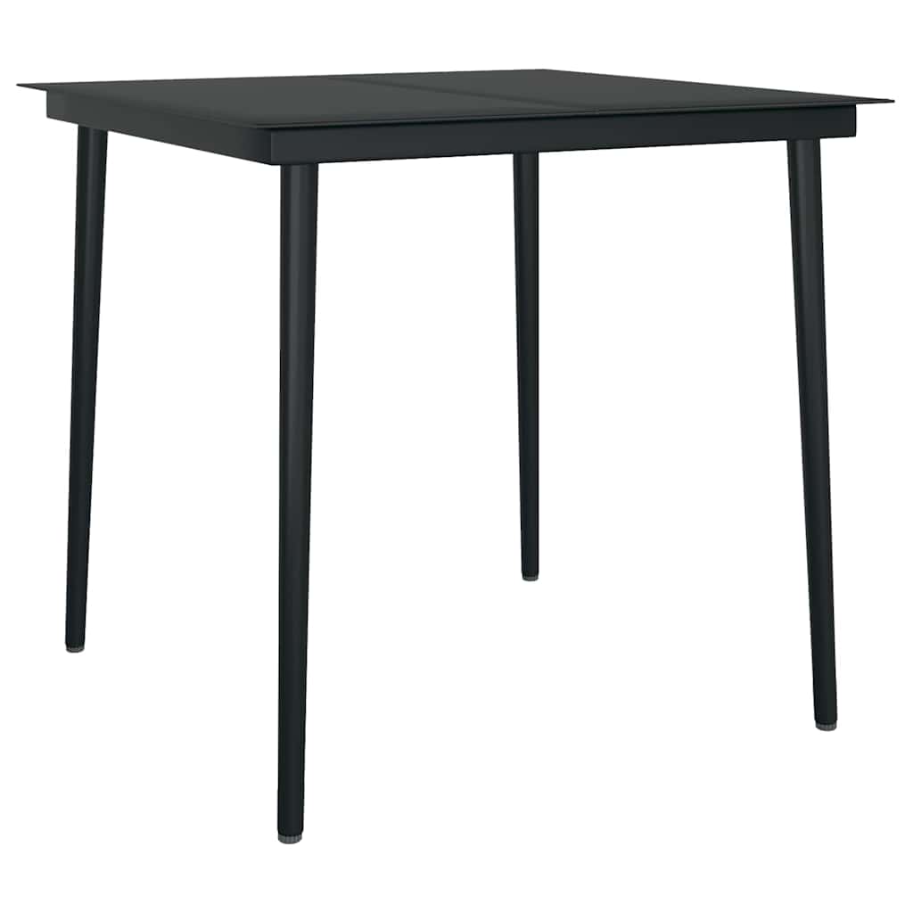 5 dele spisebordssæt til haven polyrattan glas sort