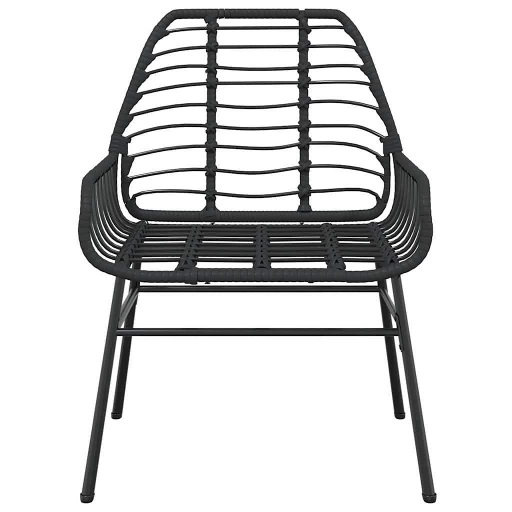 5 dele spisebordssæt til haven polyrattan glas sort