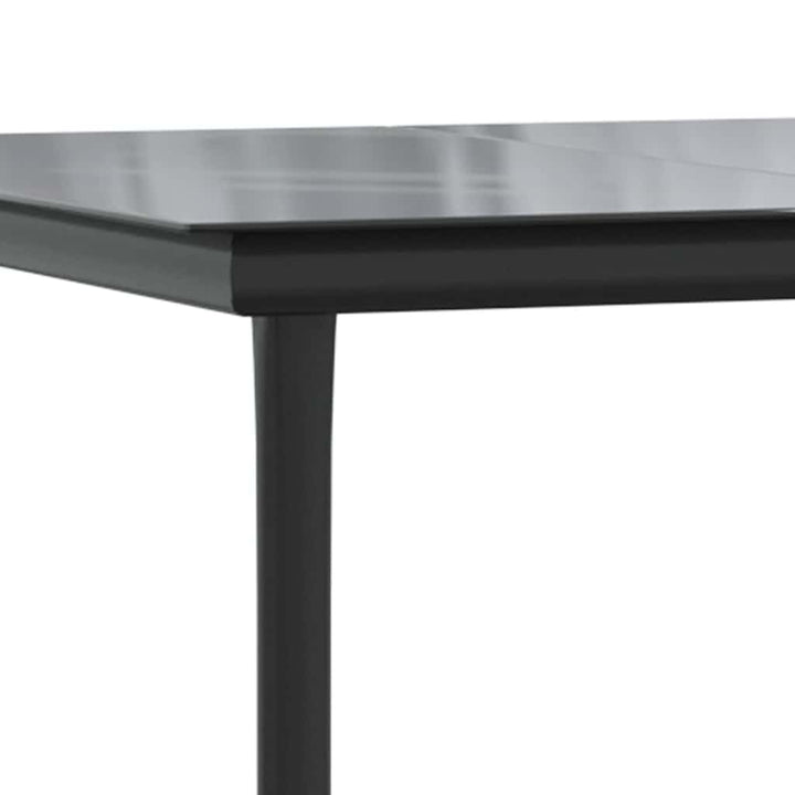 5 dele spisebordssæt til haven polyrattan glas sort