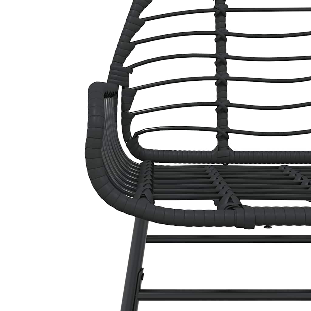7 dele spisebordssæt til haven polyrattan glas sort