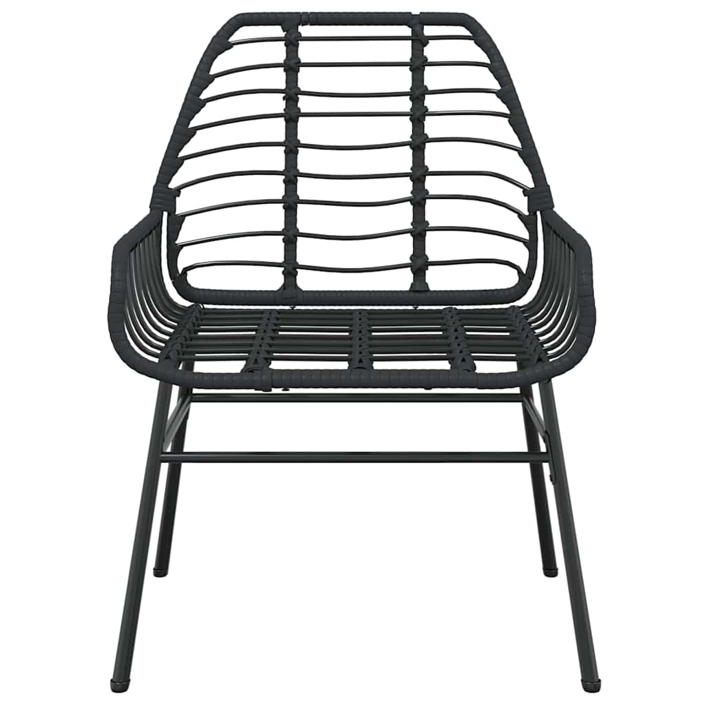 7 dele spisebordssæt til haven polyrattan glas sort