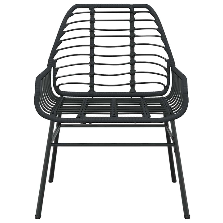 7 dele spisebordssæt til haven polyrattan glas sort