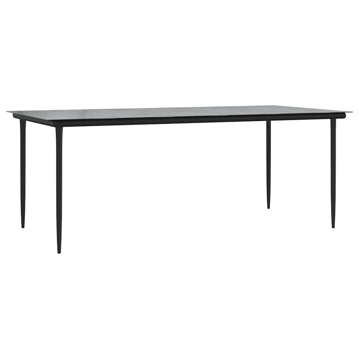 7 dele spisebordssæt til haven polyrattan glas sort