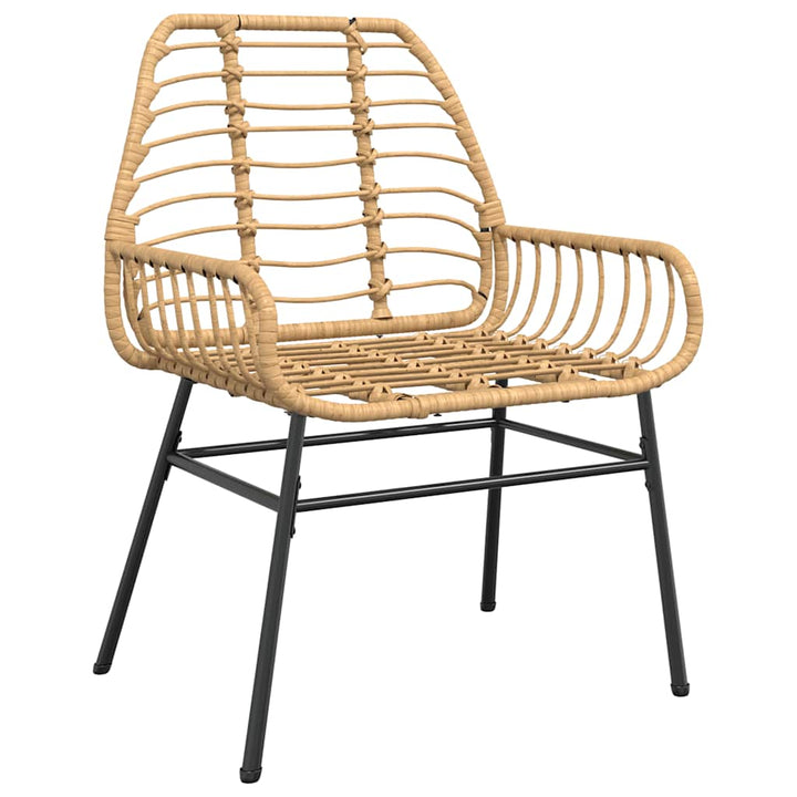 3 dele spisebordssæt til haven polyrattan glas brun