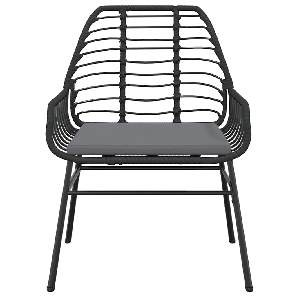 3 dele spisebordssæt til haven m. hynder polyrattan glas sort