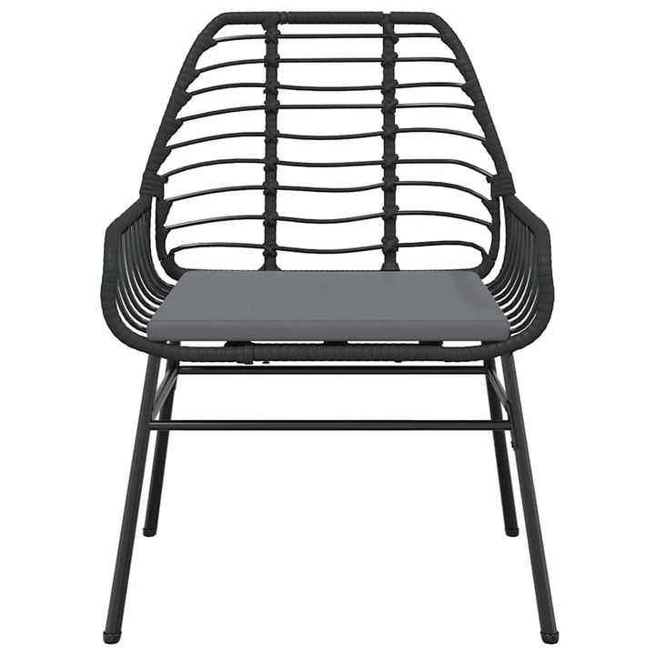 3 dele spisebordssæt til haven m. hynder polyrattan glas sort