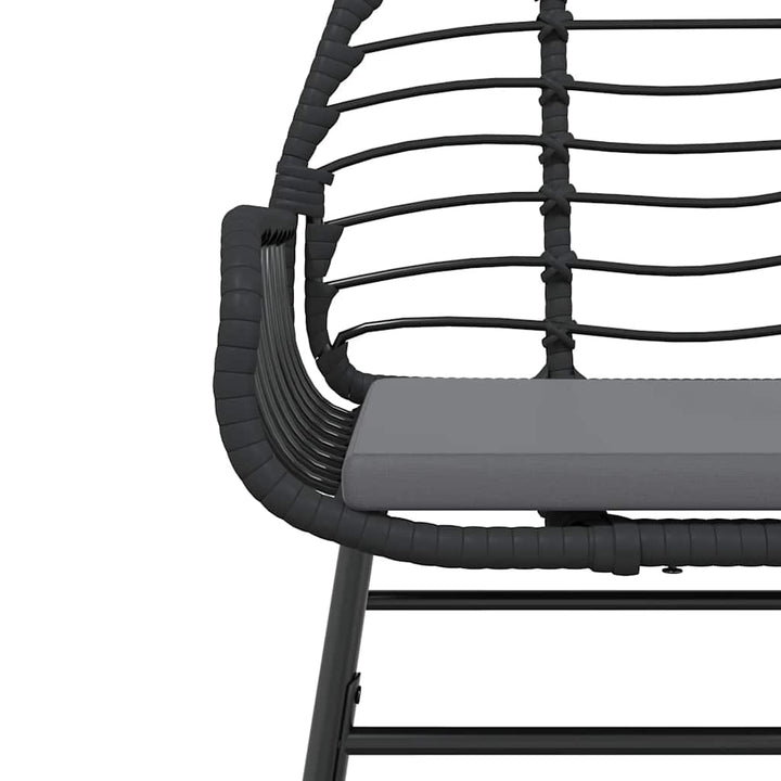 3 dele spisebordssæt til haven m. hynder polyrattan glas sort