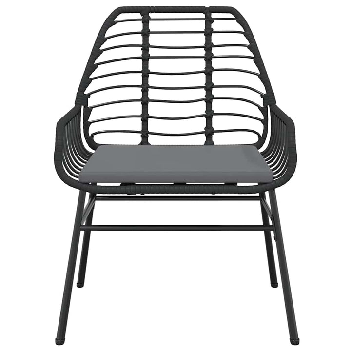 5 dele spisebordssæt til haven m. hynder polyrattan glas sort