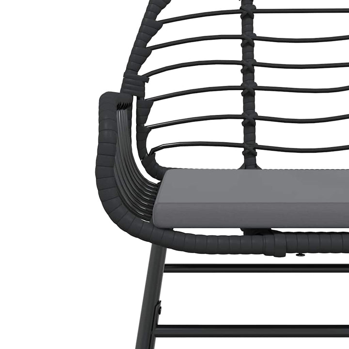 5 dele spisebordssæt til haven m. hynder polyrattan glas sort