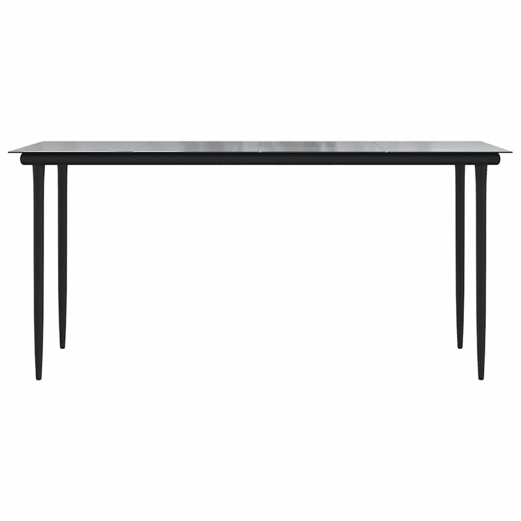 5 dele spisebordssæt til haven m. hynder polyrattan glas sort