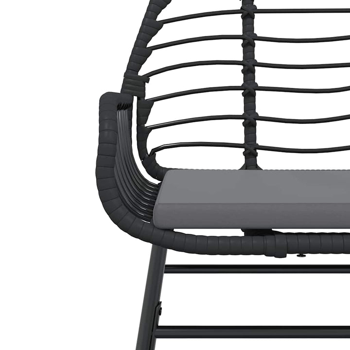 7 dele spisebordssæt til haven m. hynder polyrattan glas sort