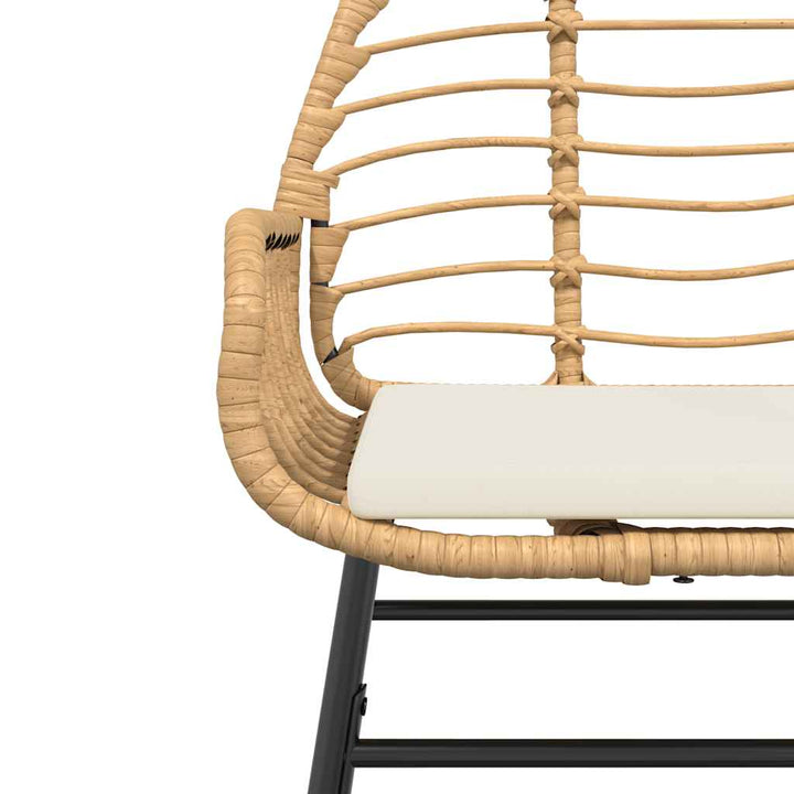 3 dele spisebordssæt til haven m. hynder polyrattan glas brun