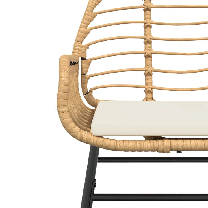 9 dele spisebordssæt til haven m. hynder polyrattan glas brun